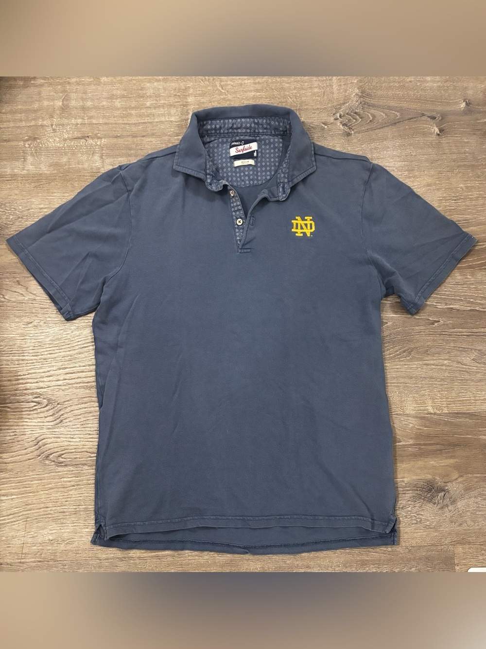Johnnie-O Surfside Polo Washed Navy Notre Damn Size Medium